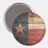 Staatsflagge von Texas auf Altholzkörnern Magnet (Vorderseite/Rückseite)