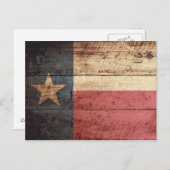 Staatsflagge von Texas auf Altholzkörnern Postkarte (Vorne/Hinten)