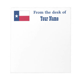Staatsflagge von Texas Notizblock