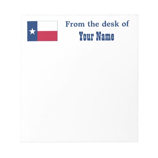 Staatsflagge von Texas Notizblock (Vorderseite)