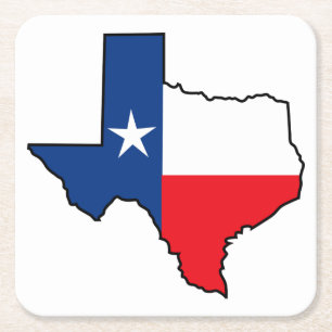 Staatsflagge von Texas Rechteckiger Pappuntersetzer