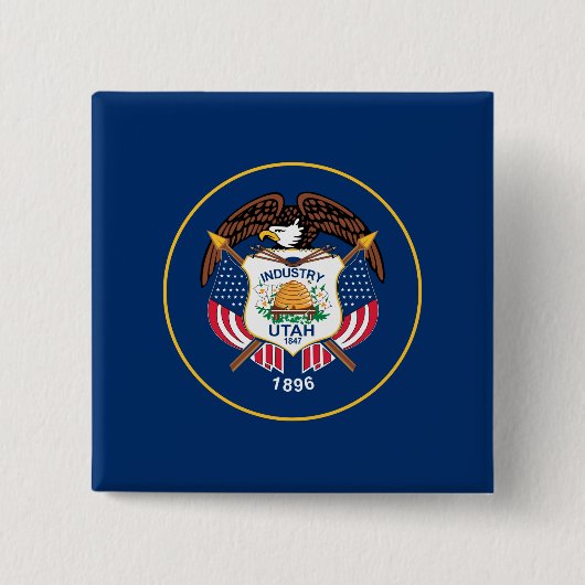 Staatsflagge von Utah Button (Vorderseite)