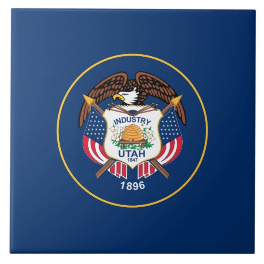 Staatsflagge von Utah Fliese (Vorderseite)