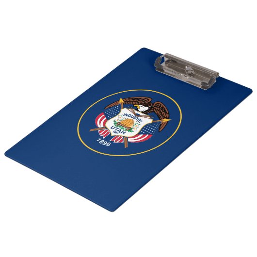 Staatsflagge von Utah Klemmbrett (Schrägansicht)
