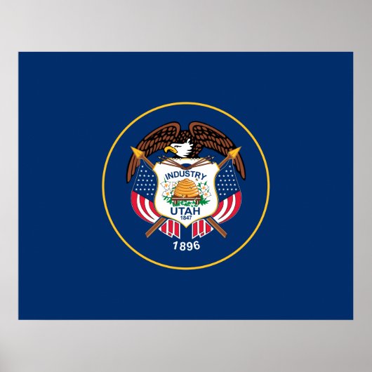 Staatsflagge von Utah Poster (Vorne)