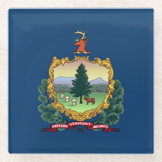 Staatsflagge von Vermont Glasuntersetzer (Vorderseite)