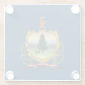 Staatsflagge von Vermont Glasuntersetzer (Rückseite)