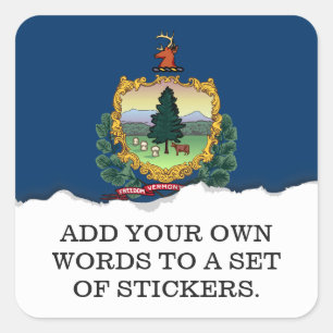 Staatsflagge von Vermont Quadratischer Aufkleber