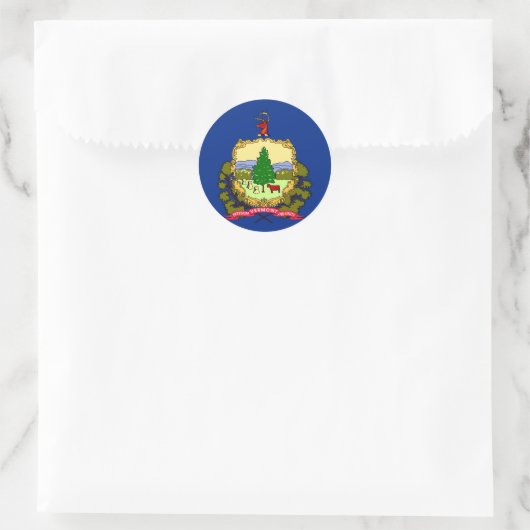 Staatsflagge von Vermont Runder Aufkleber (Tasche)
