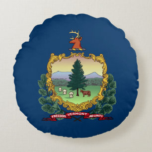Staatsflagge von Vermont Rundes Kissen