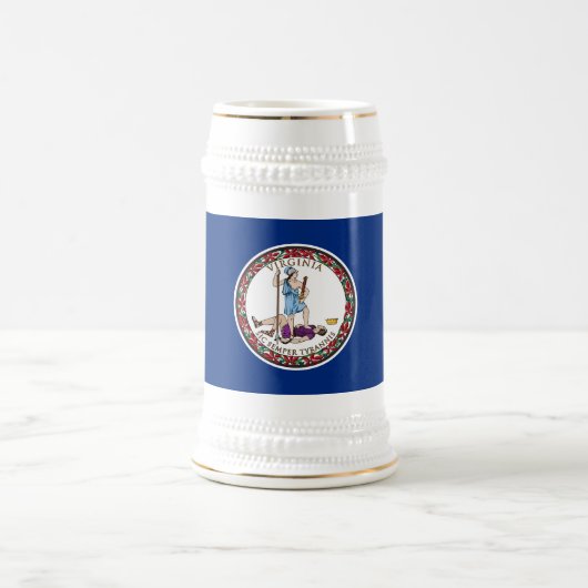 Staatsflagge von Virginia Bierglas (Mittel)
