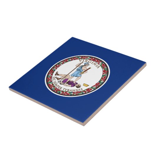 Staatsflagge von Virginia Fliese (Seite)