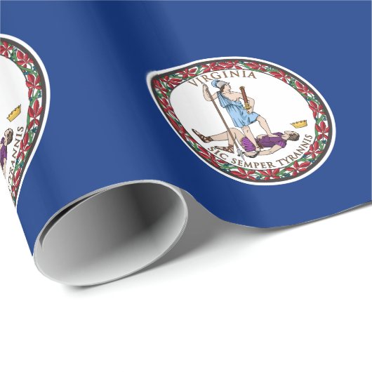 Staatsflagge von Virginia Geschenkpapier (Rolleneckpunkt)