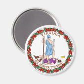 Staatsflagge von Virginia Magnet (Vorderseite/Rückseite)