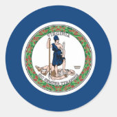 Staatsflagge von Virginia Runder Aufkleber (Vorderseite)