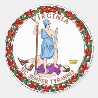 Staatsflagge von Virginia Runder Aufkleber