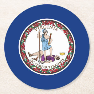 Staatsflagge von Virginia Runder Pappuntersetzer