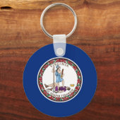 Staatsflagge von Virginia Schlüsselanhänger (Rückseite)