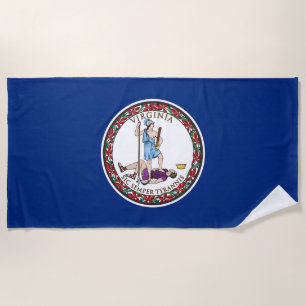 Staatsflagge von Virginia Strandtuch