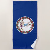 Staatsflagge von Virginia Strandtuch (Vorderseite)