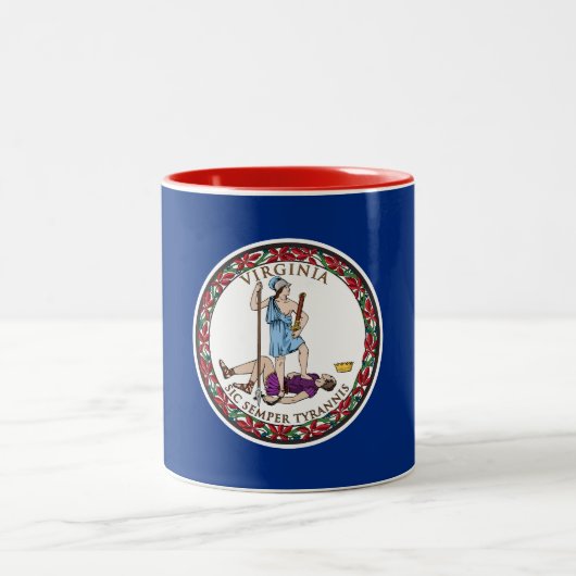 Staatsflagge von Virginia Zweifarbige Tasse (Mittel)