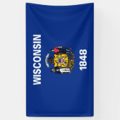 Staatsflagge von Wisconsin Banner (Vertikal)