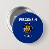 Staatsflagge von Wisconsin Button (Vorne & Hinten)