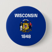 Staatsflagge von Wisconsin Button (Vorderseite)