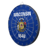 Staatsflagge von Wisconsin Dartscheibe (Vorderseite rechts)