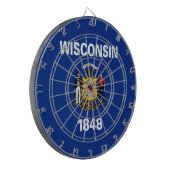 Staatsflagge von Wisconsin Dartscheibe (Vorderseite Links)