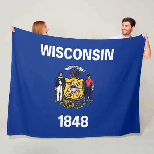Staatsflagge von Wisconsin Fleecedecke (Beispiel)