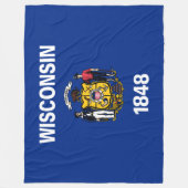 Staatsflagge von Wisconsin Fleecedecke (Vorderseite)