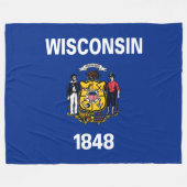 Staatsflagge von Wisconsin Fleecedecke (Vorderseite (Horizontal))