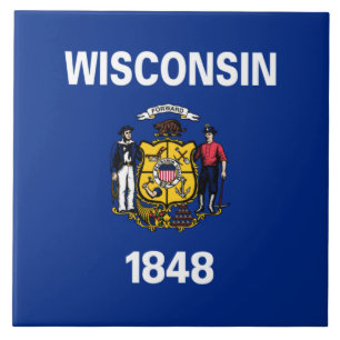 Staatsflagge von Wisconsin Fliese
