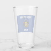 Staatsflagge von Wisconsin Glas (Rückseite)