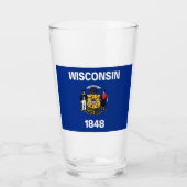 Staatsflagge von Wisconsin Glas (Vorderseite)