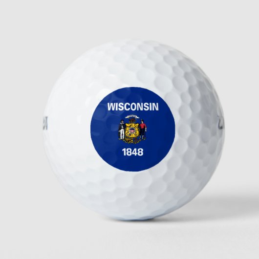 Staatsflagge von Wisconsin Golfball (Vorderseite)