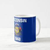 Staatsflagge von Wisconsin Kaffeetasse (VorderseiteRechts)