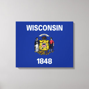 Staatsflagge von Wisconsin Leinwanddruck