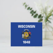 Staatsflagge von Wisconsin Postkarte (Stehend Vorderseite)