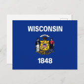 Staatsflagge von Wisconsin Postkarte (Vorne/Hinten)