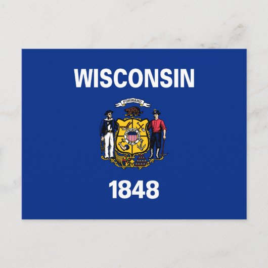 Staatsflagge von Wisconsin Postkarte (Vorderseite)