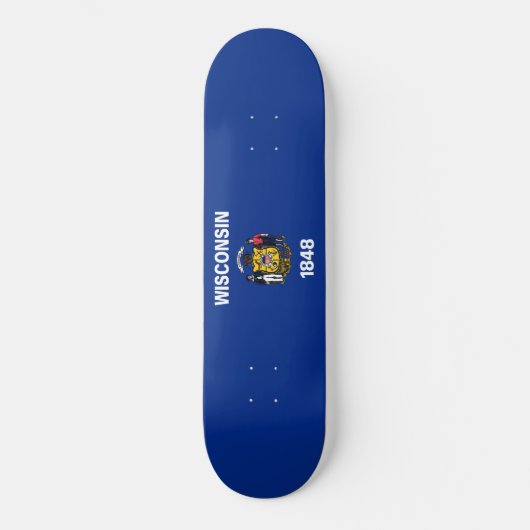 Staatsflagge von Wisconsin Skateboard (Vorderseite)