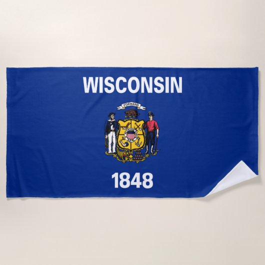 Staatsflagge von Wisconsin Strandtuch (Vorderseite)