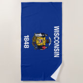 Staatsflagge von Wisconsin Strandtuch (Vorderseite)