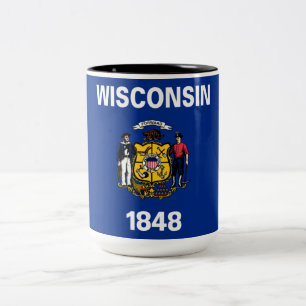 Staatsflagge von Wisconsin Zweifarbige Tasse