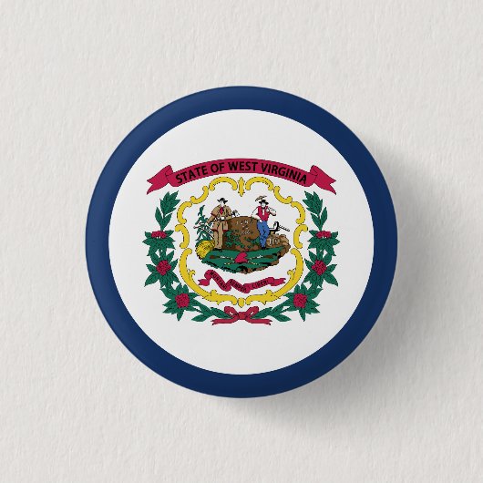 Staatsflagge West Virginia Button (Vorderseite)