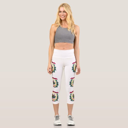 Staatsflagge West Virginia Capri Leggings (Vorderseite)