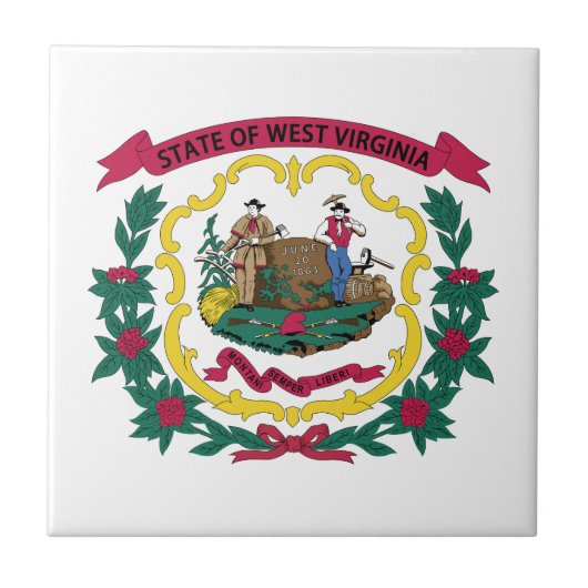 Staatsflagge West Virginia Fliese (Vorderseite)
