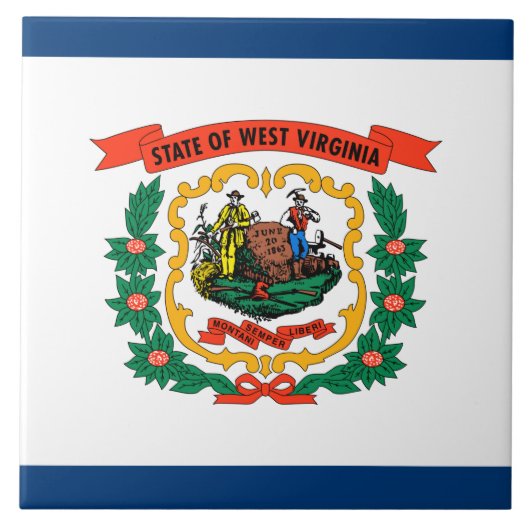 Staatsflagge West Virginia Fliese (Vorderseite)